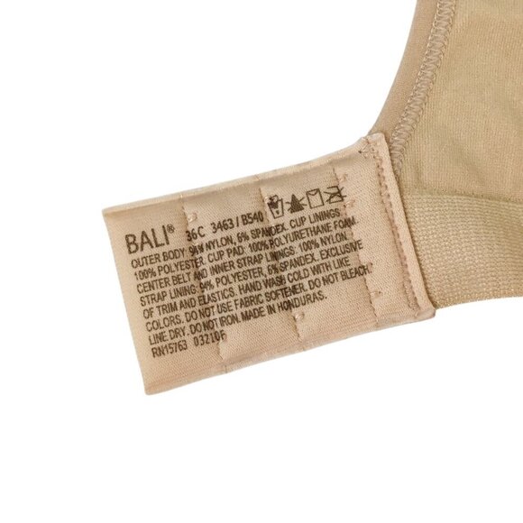 Bali Comfort Revolution Nude 36C Bra Wirefree 3453 Soft Seamless Full Coverage - Picture 6 of 6